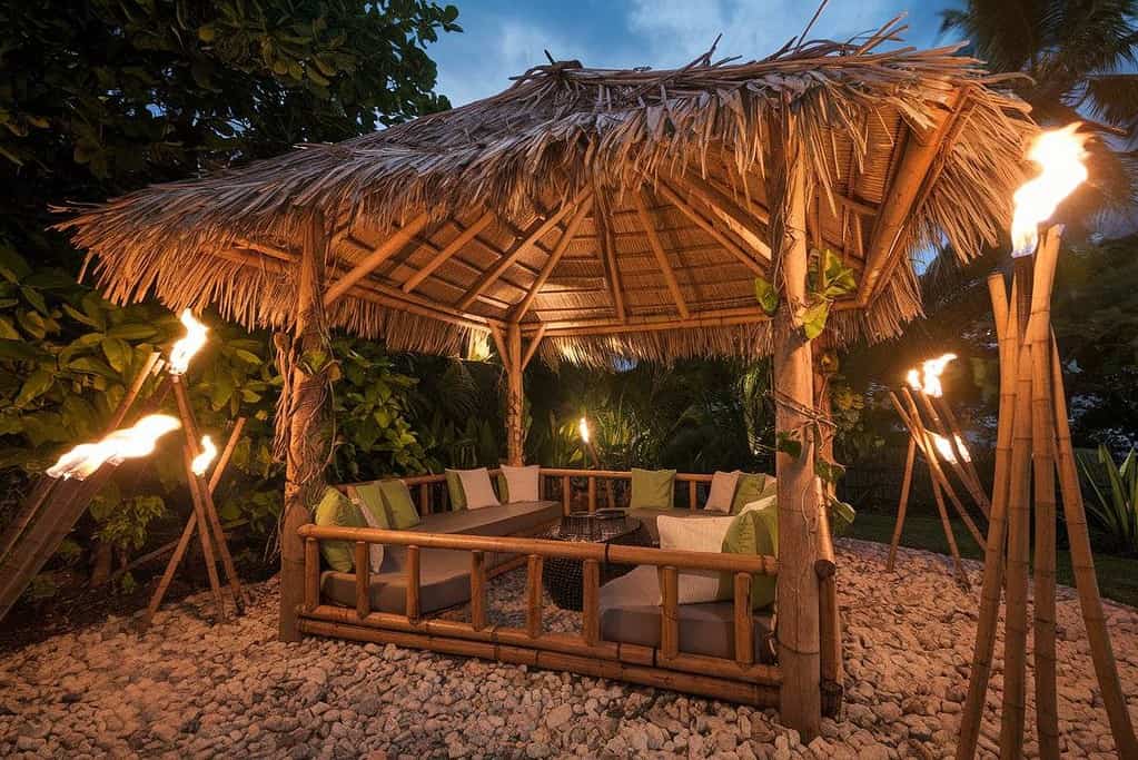 Tiki Torches Pergola Lighting