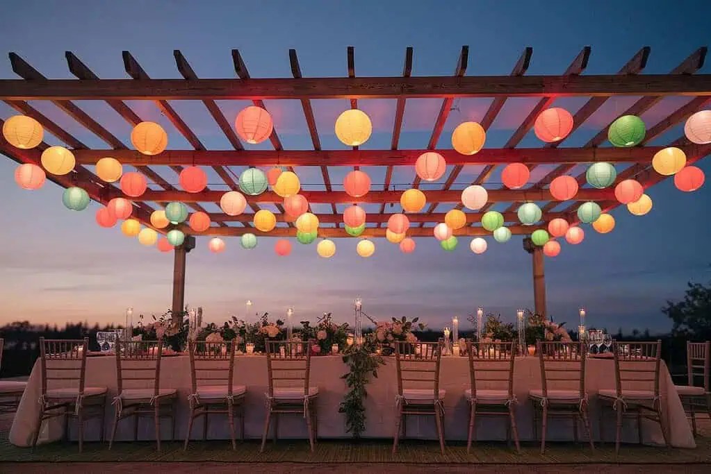 Paper Lanterns Pergola Lighting
