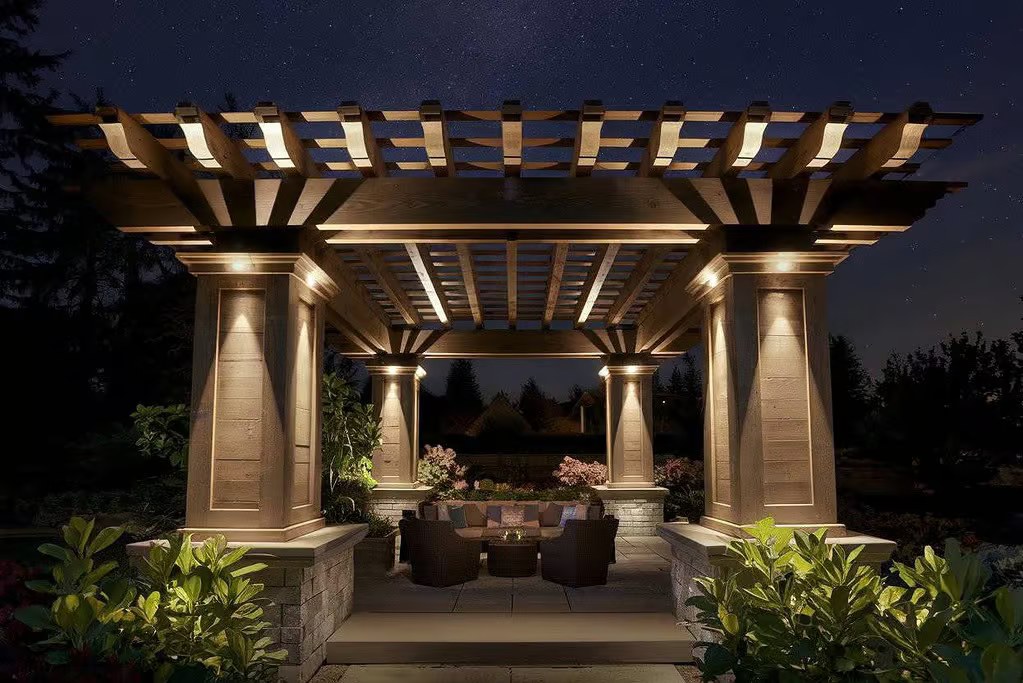 Spotlights and Uplighting Pergola Lighting