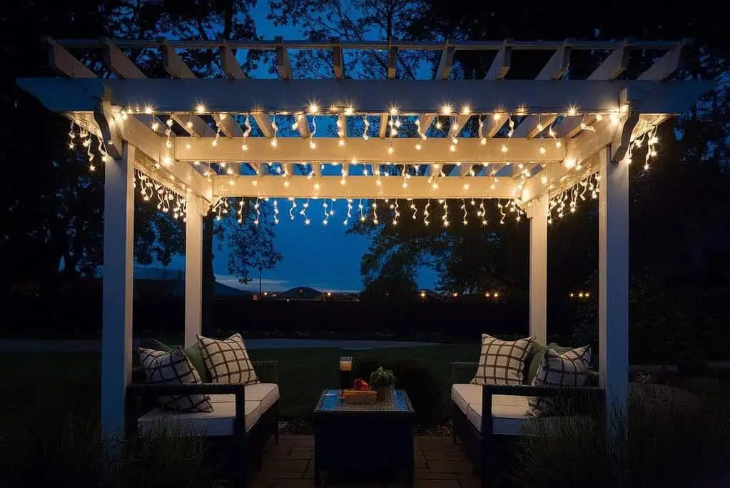 Icicle Lights Pergola Lighting