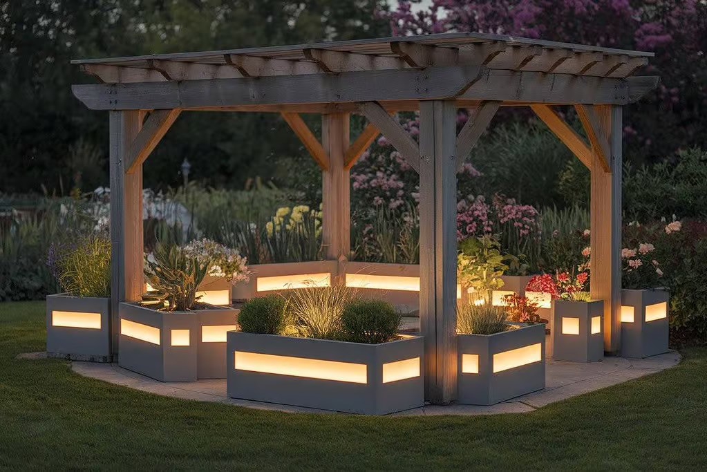 Luminous Planters Pergola Lighting