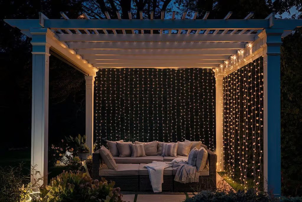 Vertical Curtain Lights Pergola Lighting