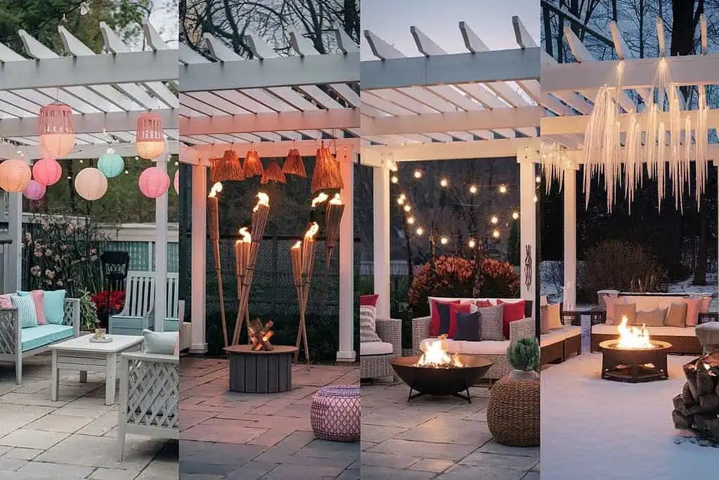 seasonal and event based pergola lighting ideas