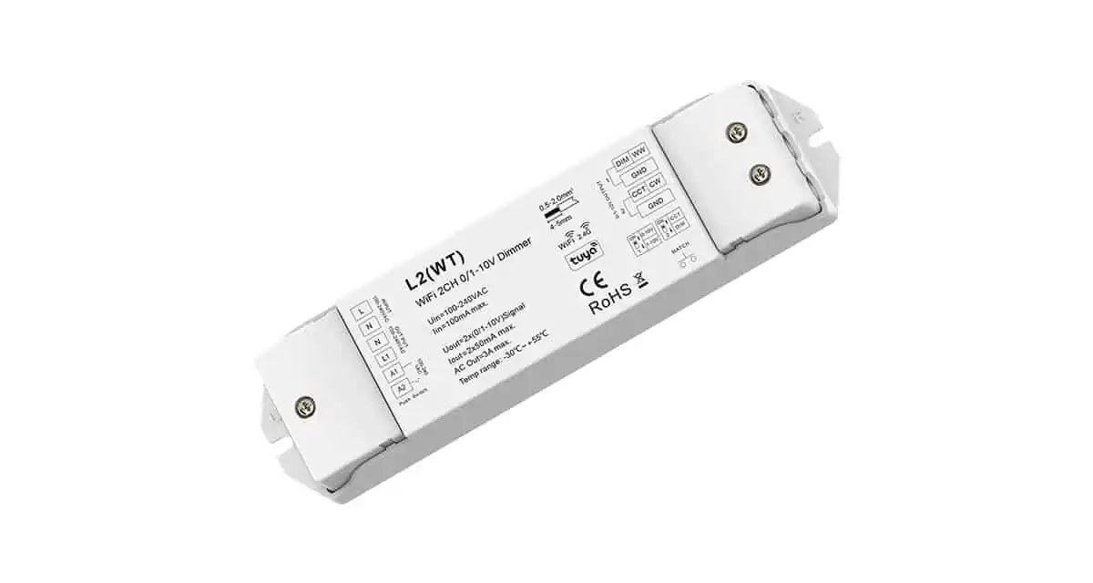 L2(WT) WiFi 2CH 0/1-10V Dimmer