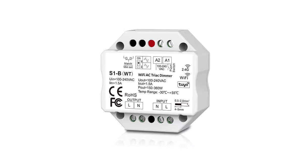 S1-B(WT) WiFi AC Triac Dimmer